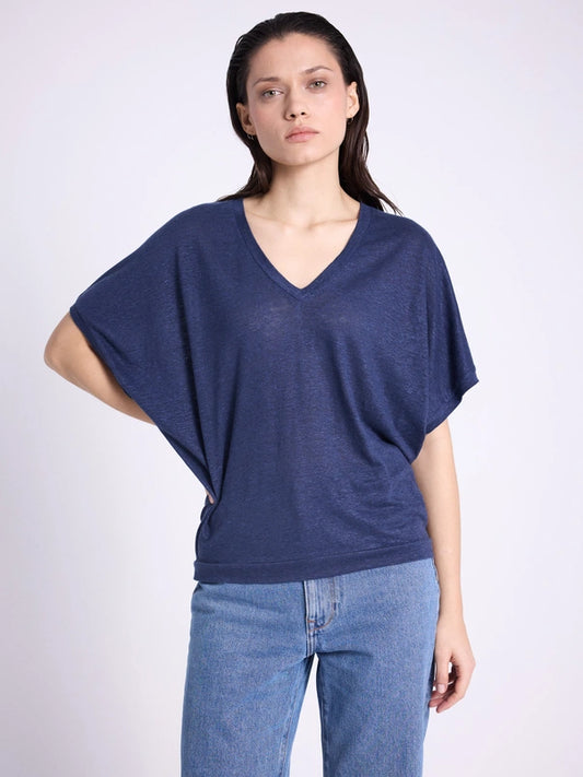 Sophia Linen T-Shirt Marine