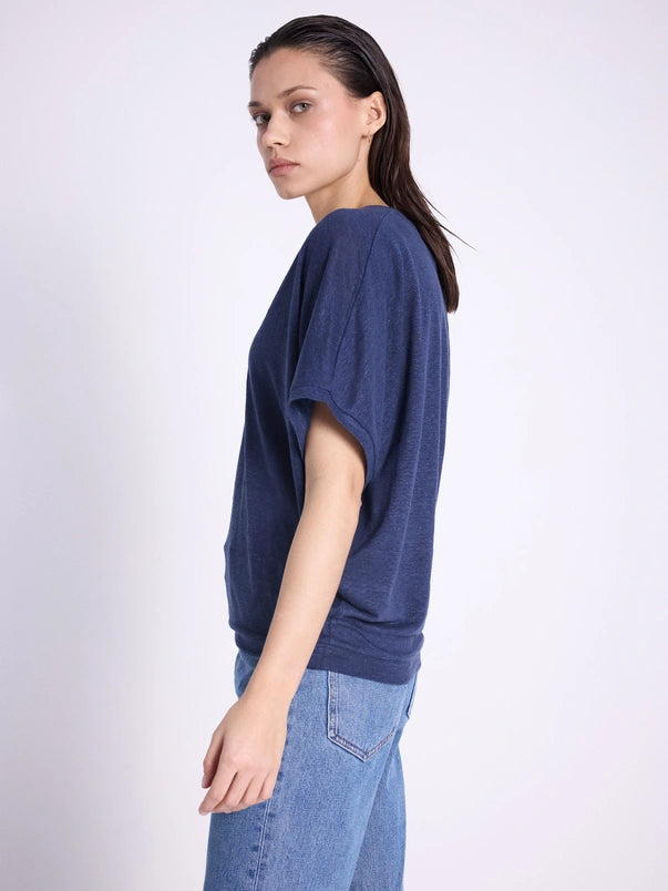 Sophia Linen T-Shirt Marine
