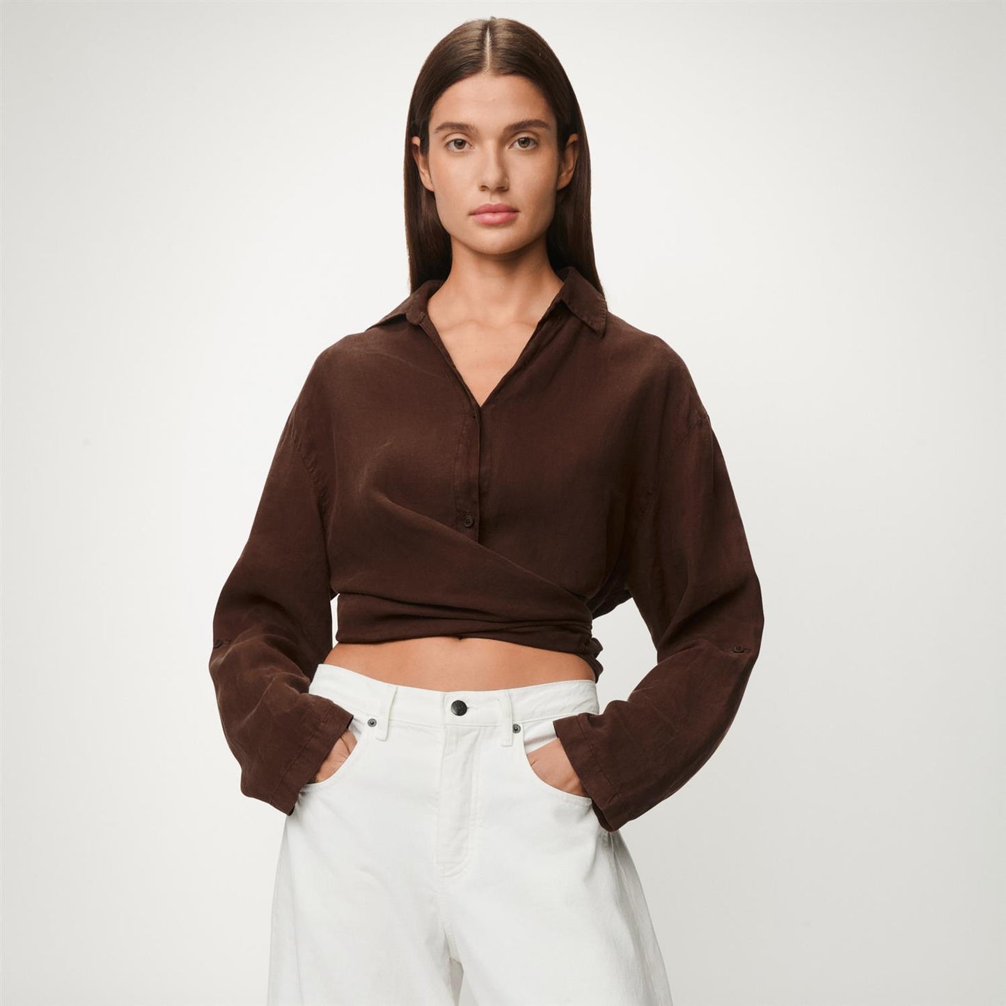 Pia Linen Shirt Chocolate Martini