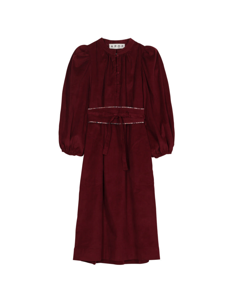 New Madeline Dress Red Plum Baby Cord