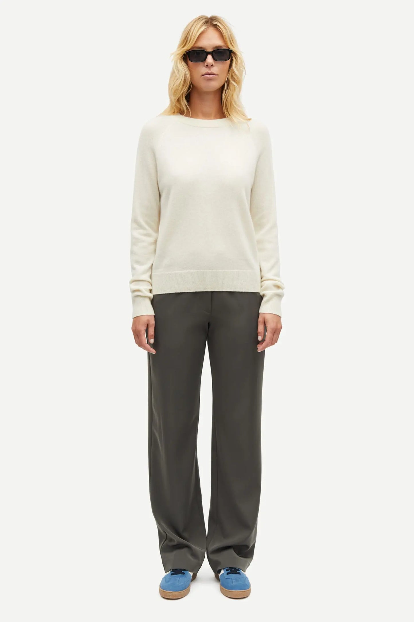 Boston Cashmere O-Neck Egret