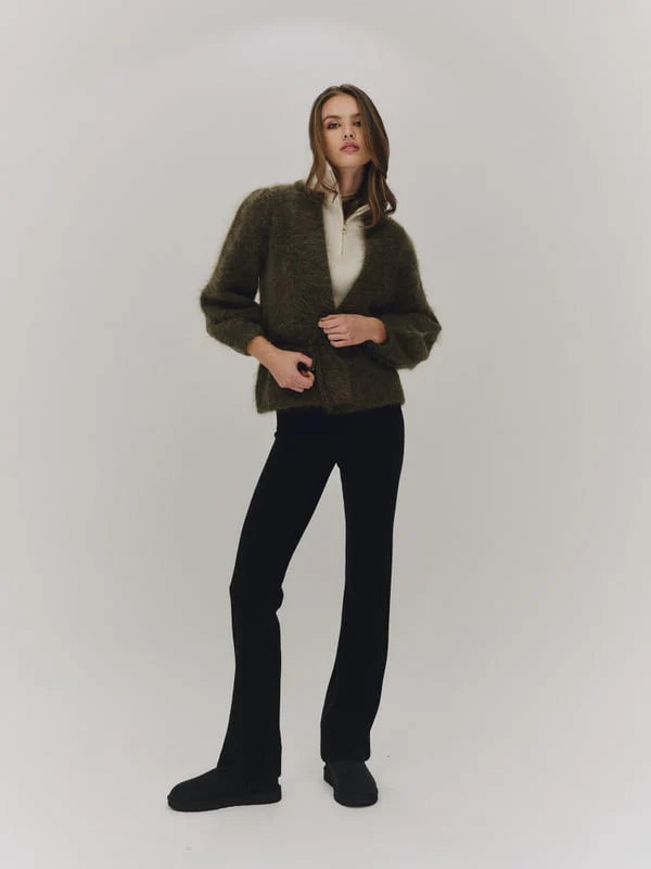 Fredrikke Chunky Cardigan Moss Green