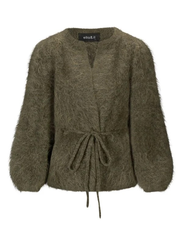 Fredrikke Chunky Cardigan Moss Green