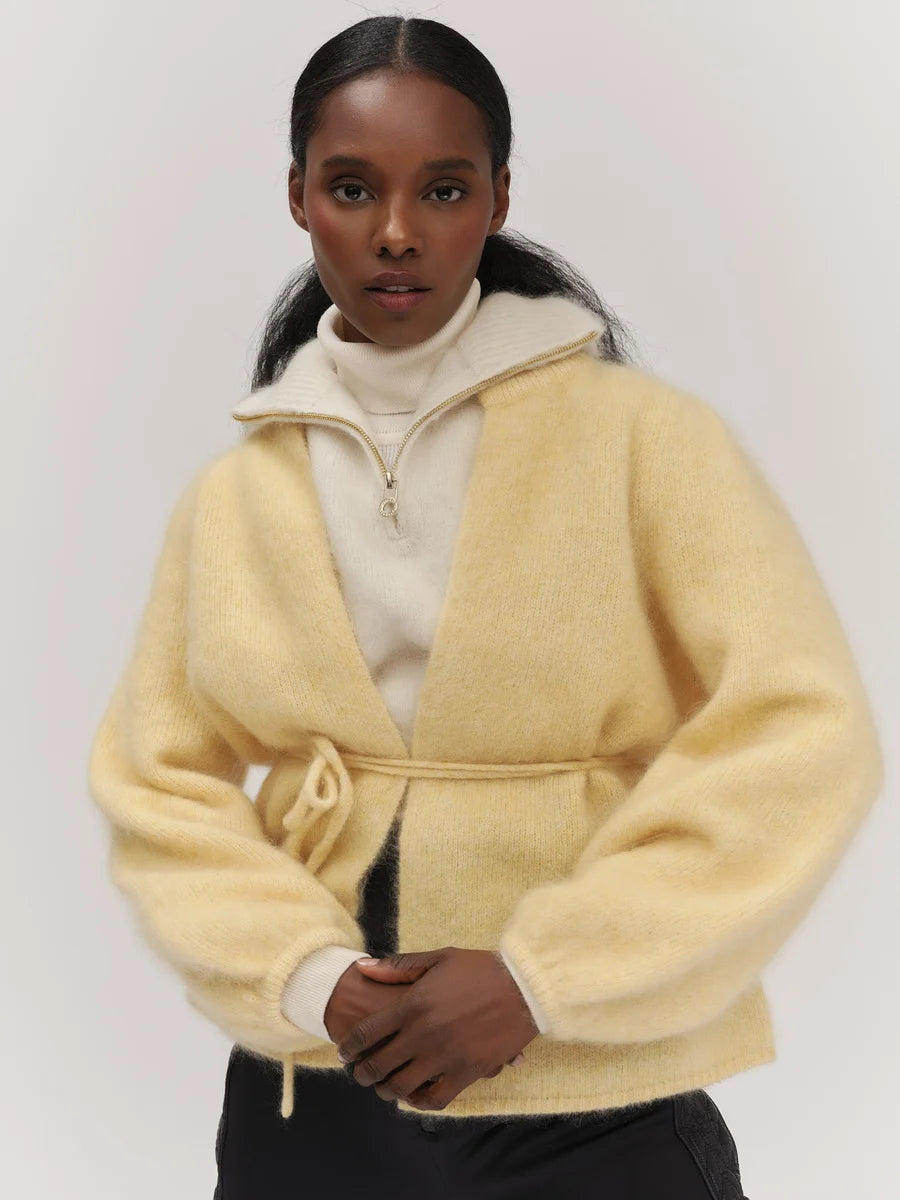 Fredrikke Chunky Cardigan Yellow