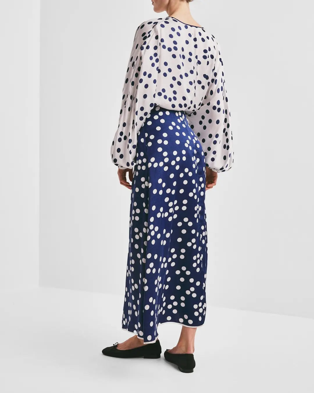 Satin Jacket Blue Dots
