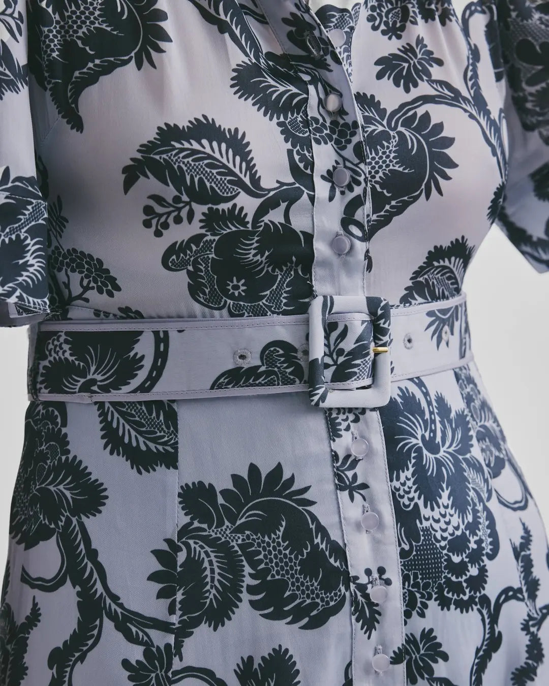 Organza Midi Dress Blue Bouquet