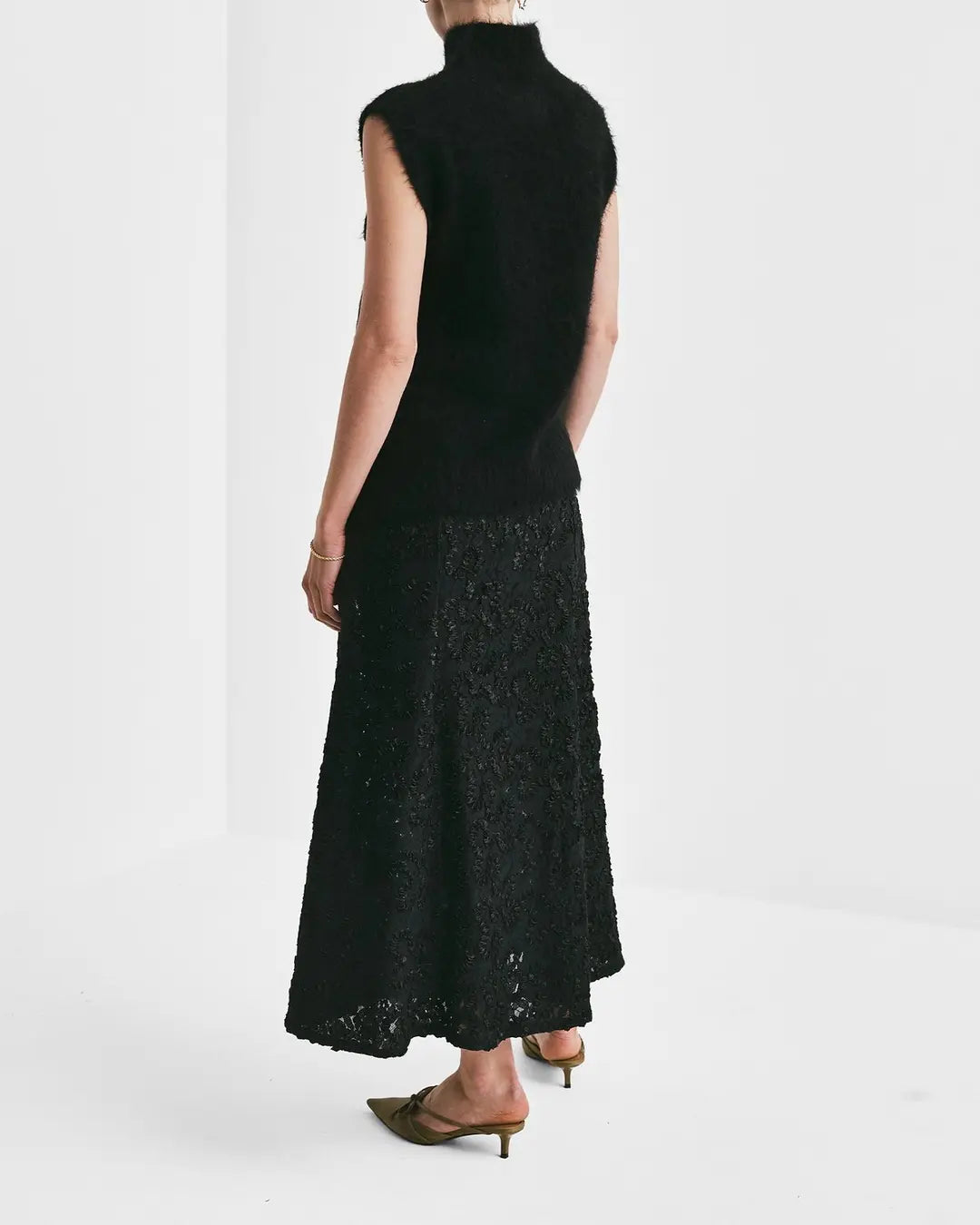 Hairy Knit Top Black