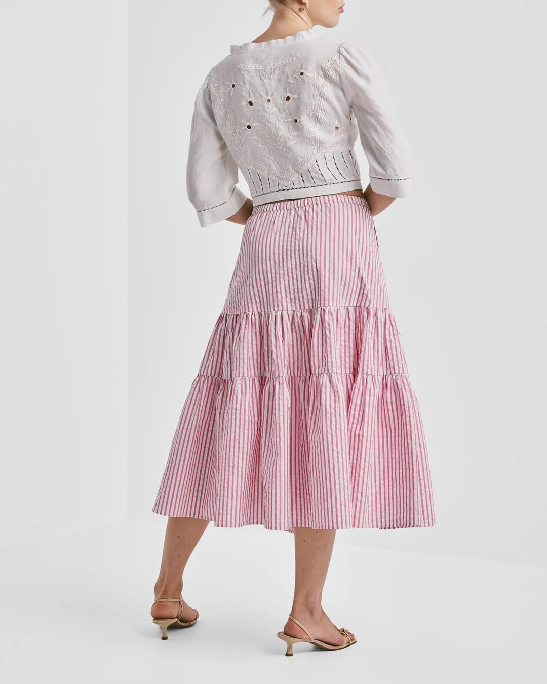 Linen Embroidered Jacket White