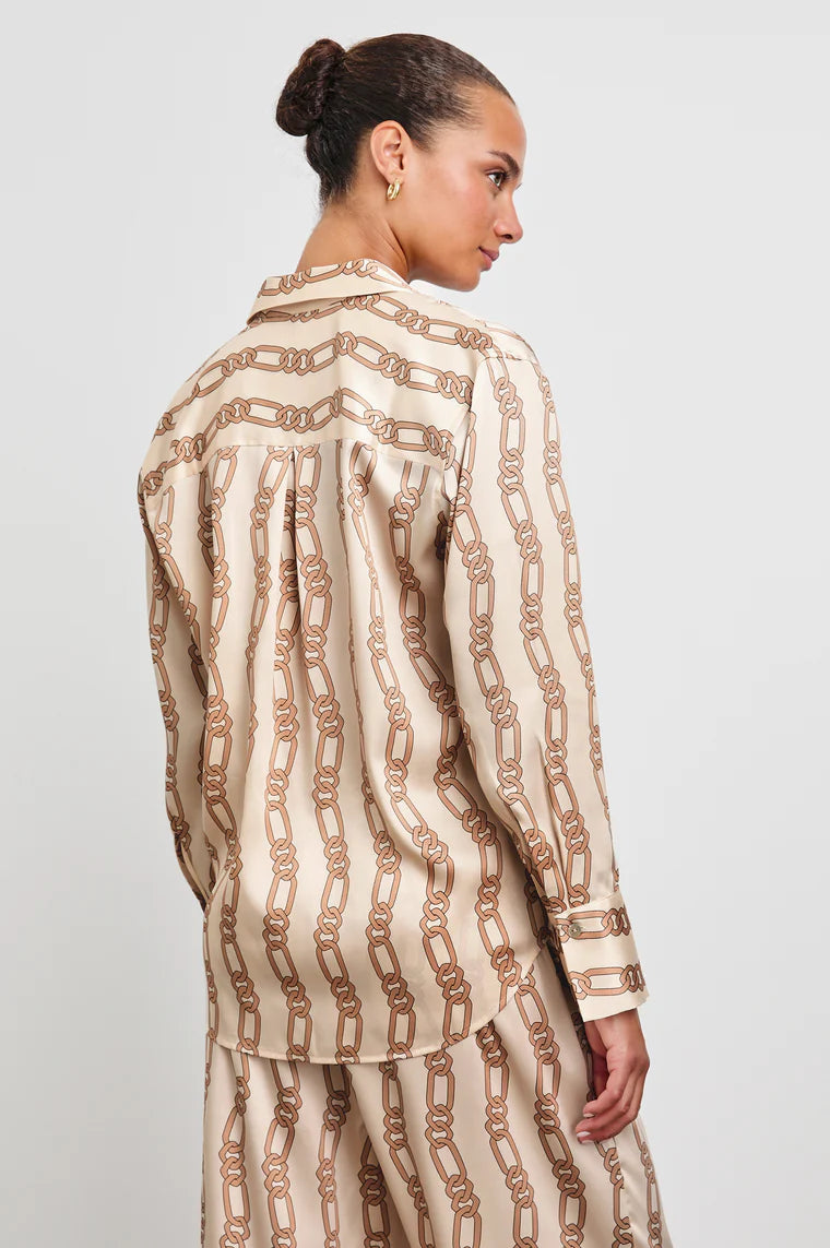 Ledger Blouse Ivory Gold Link