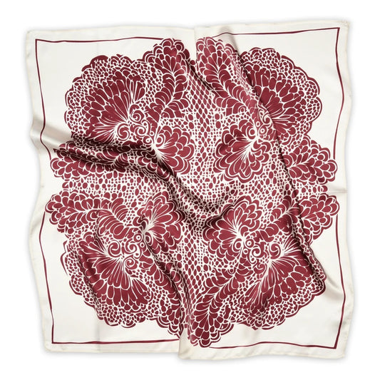 Lacey Silk Scarf Plum Mahogany