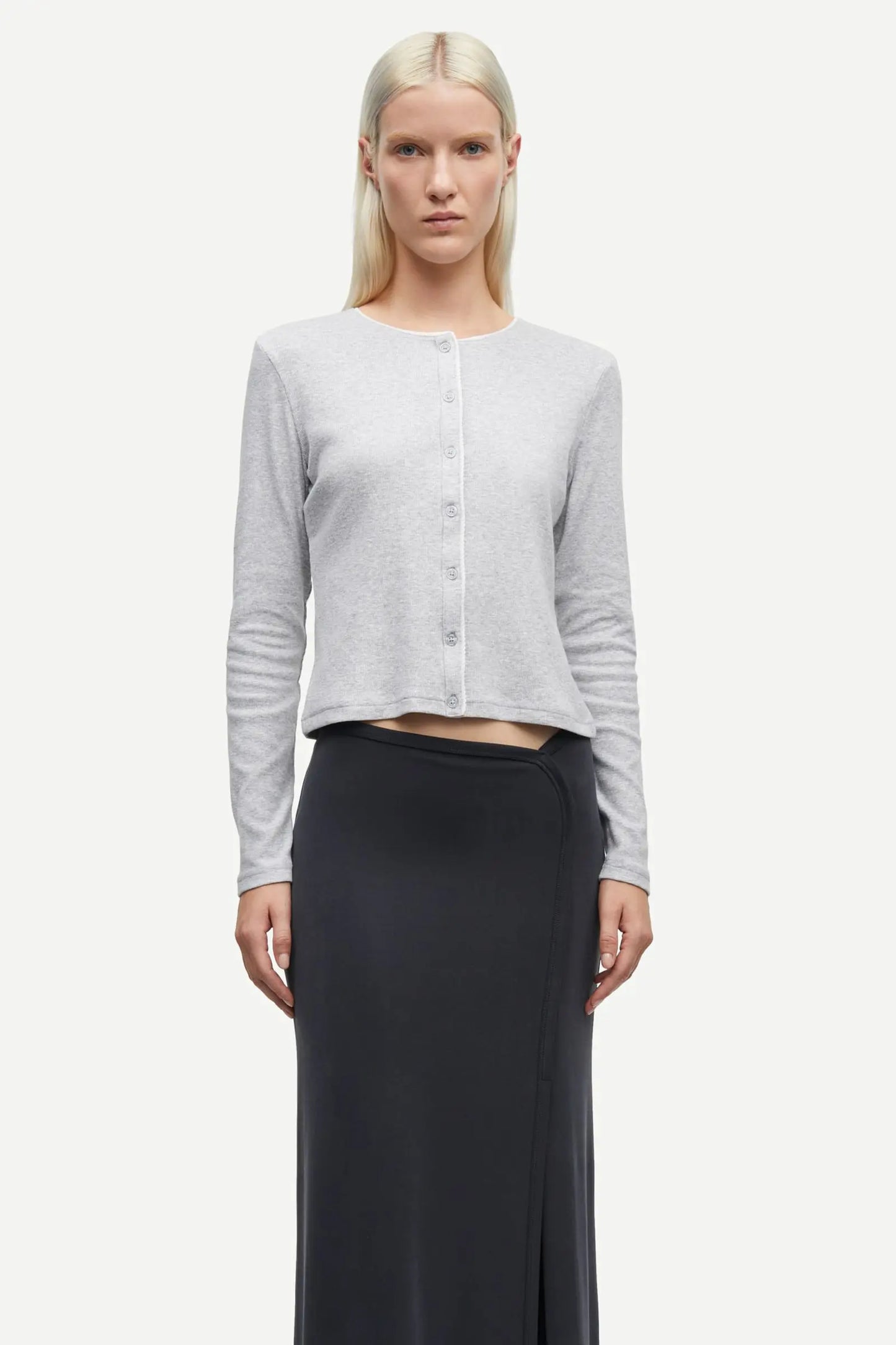 Sajune Cardigan Light Grey Mel