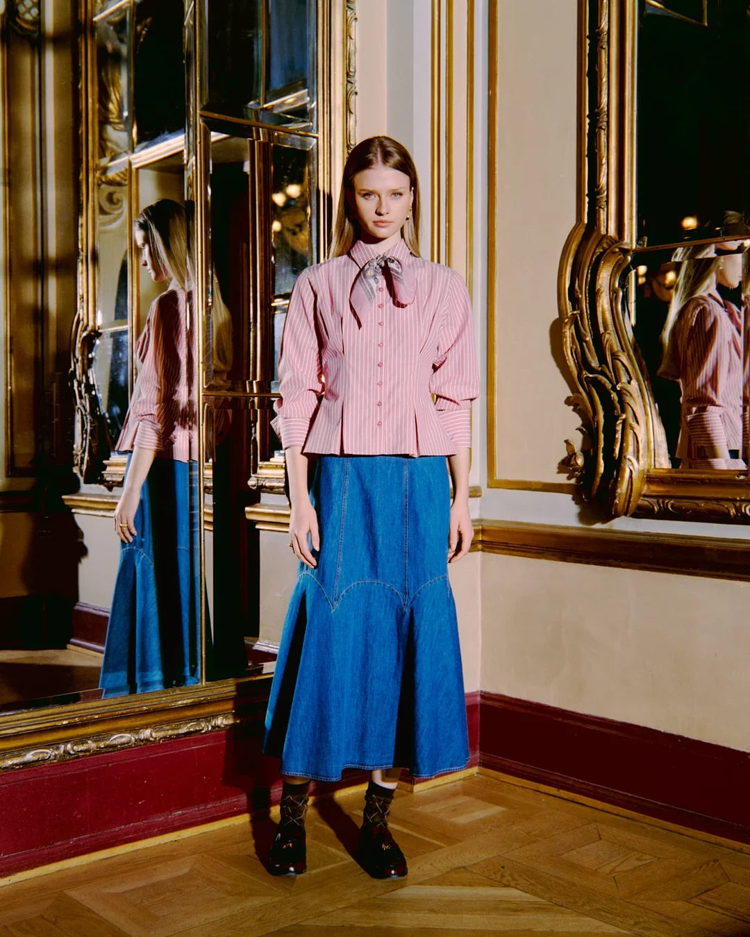 Denim Skirt French Blue