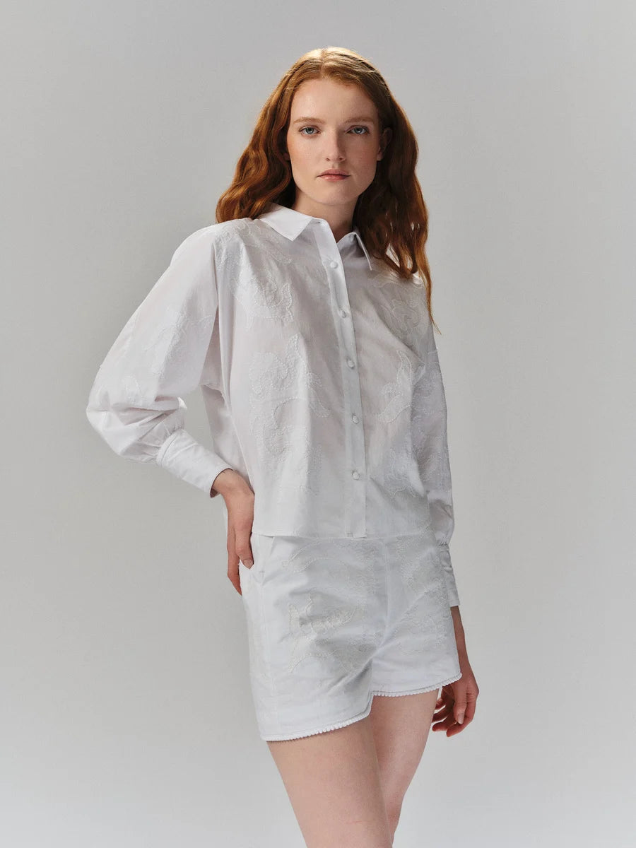 Lola Embroidery Blouse White