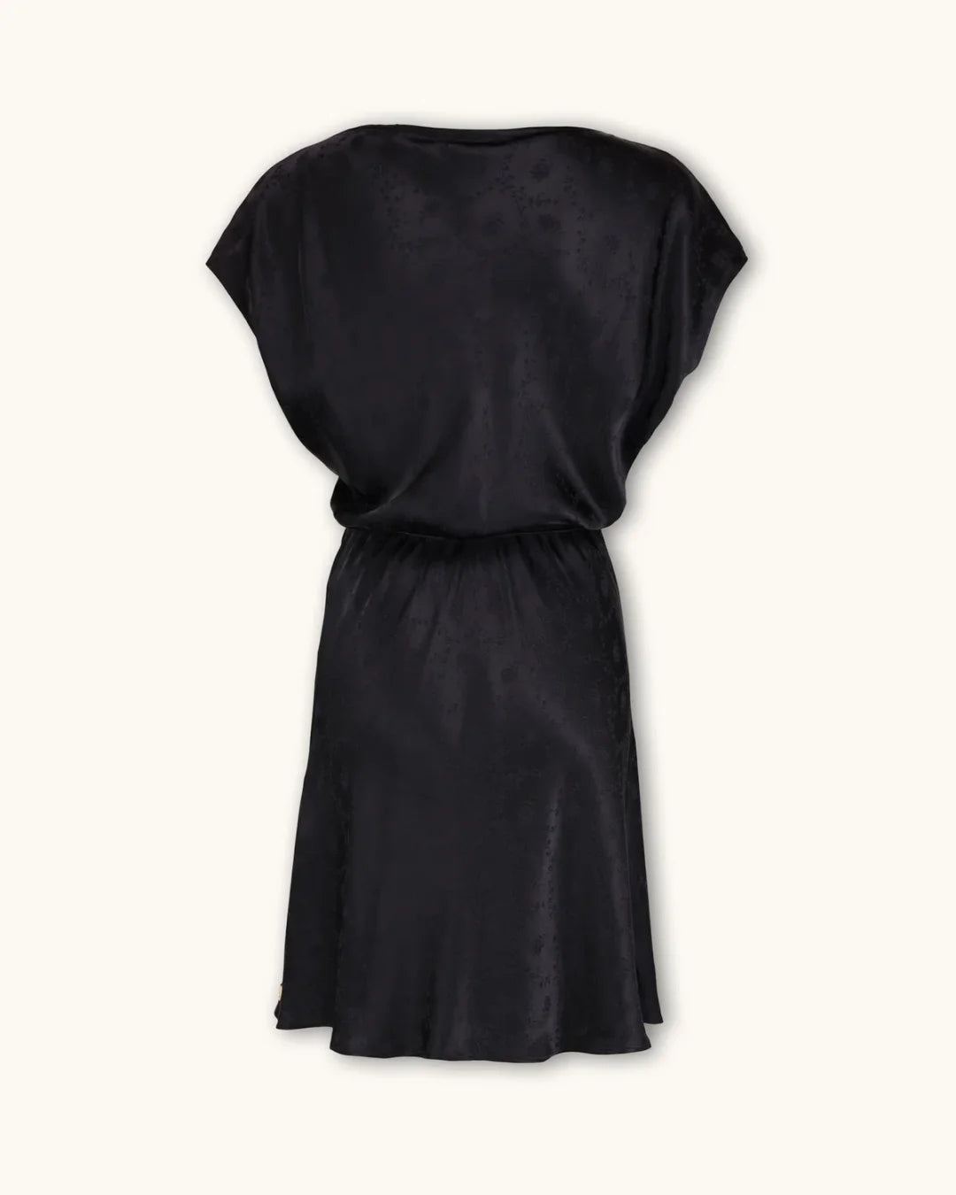 Jacquard Boat Neck Dress Black