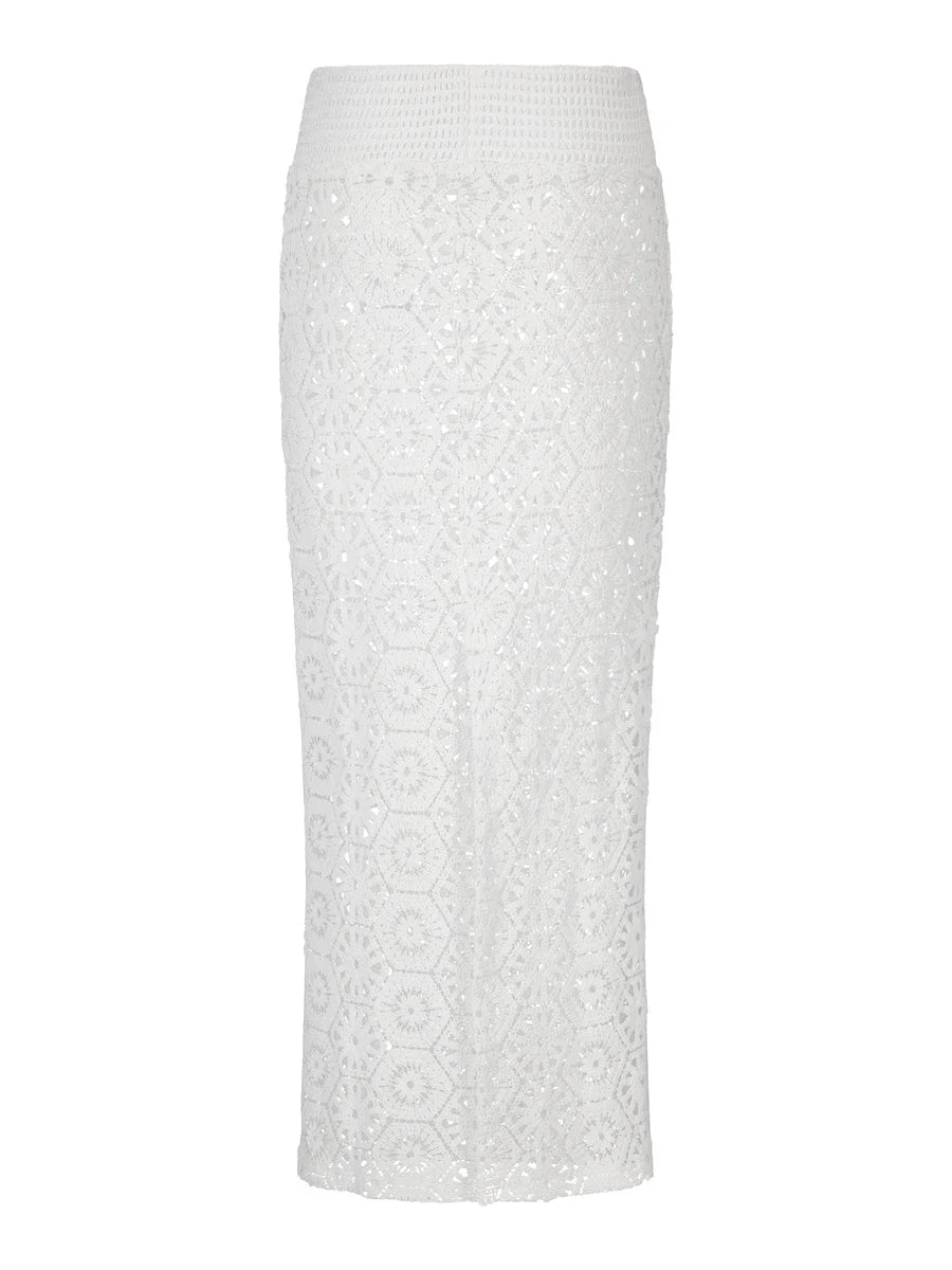 Louli Crochet Skirt White