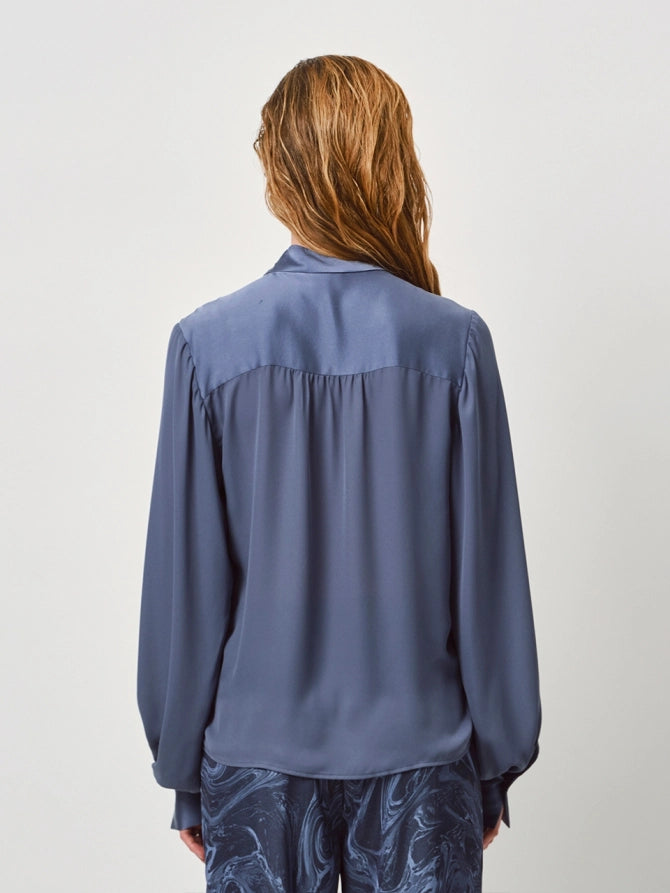 Althea Silk Top Storm Blue