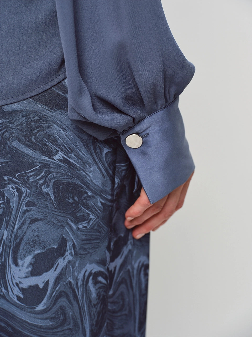 Althea Silk Top Storm Blue