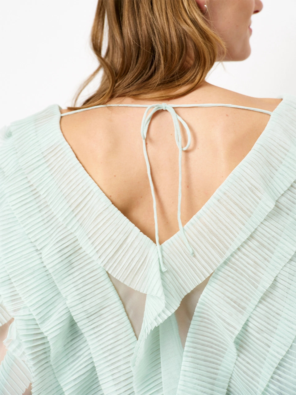 Phora Tulle Ruffled Top Icy Mint