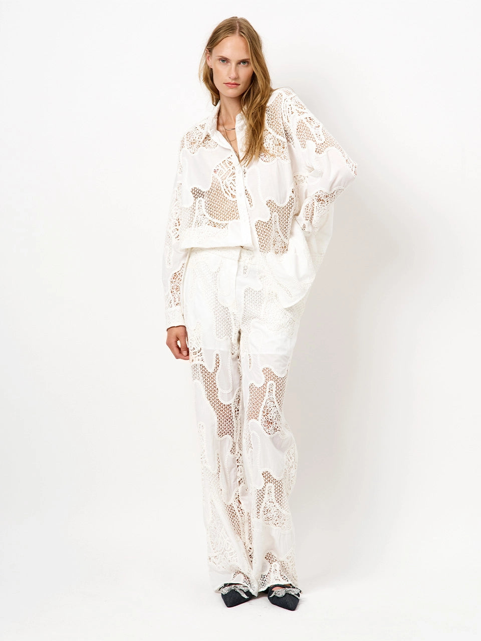 Eleanor Embroidered Shirt Milk White