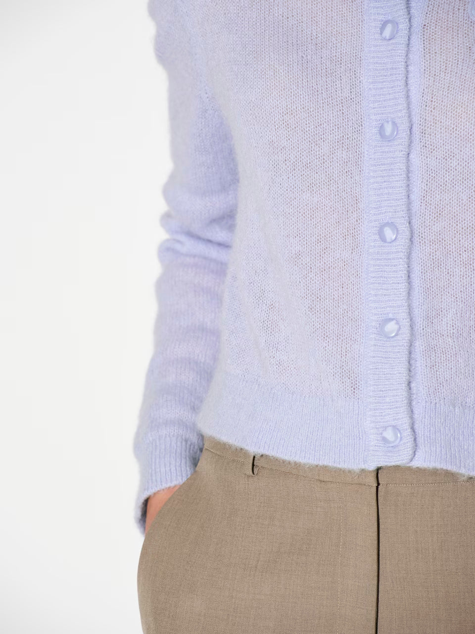 Erin Monogram Cardigan Blue Mist