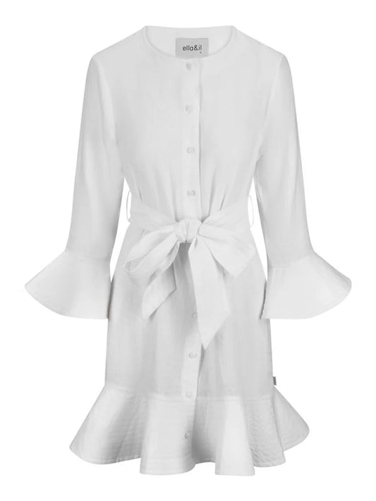 Gabrielle Linen Dress White