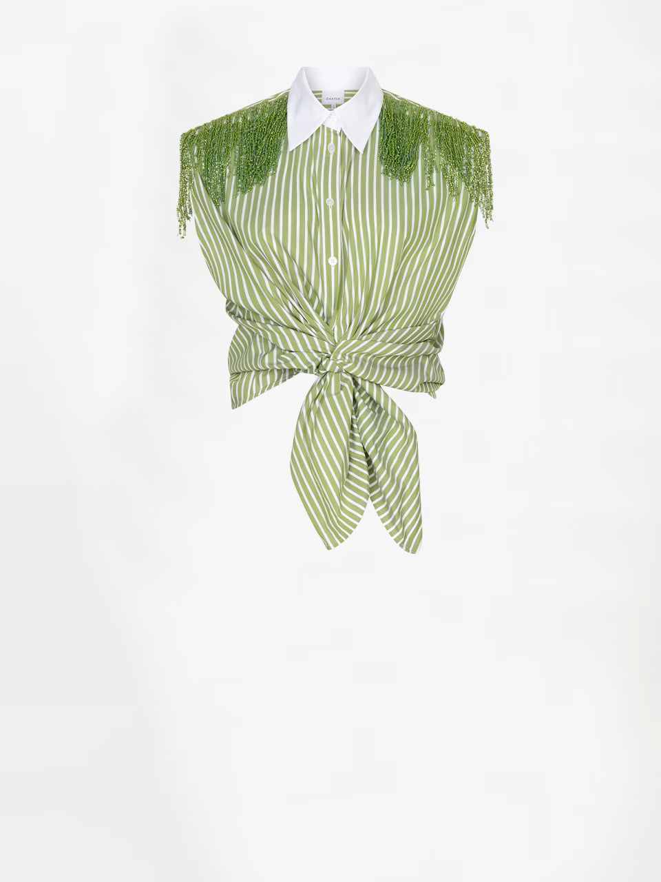 Robin Fringe Detail Shirt Green Lush