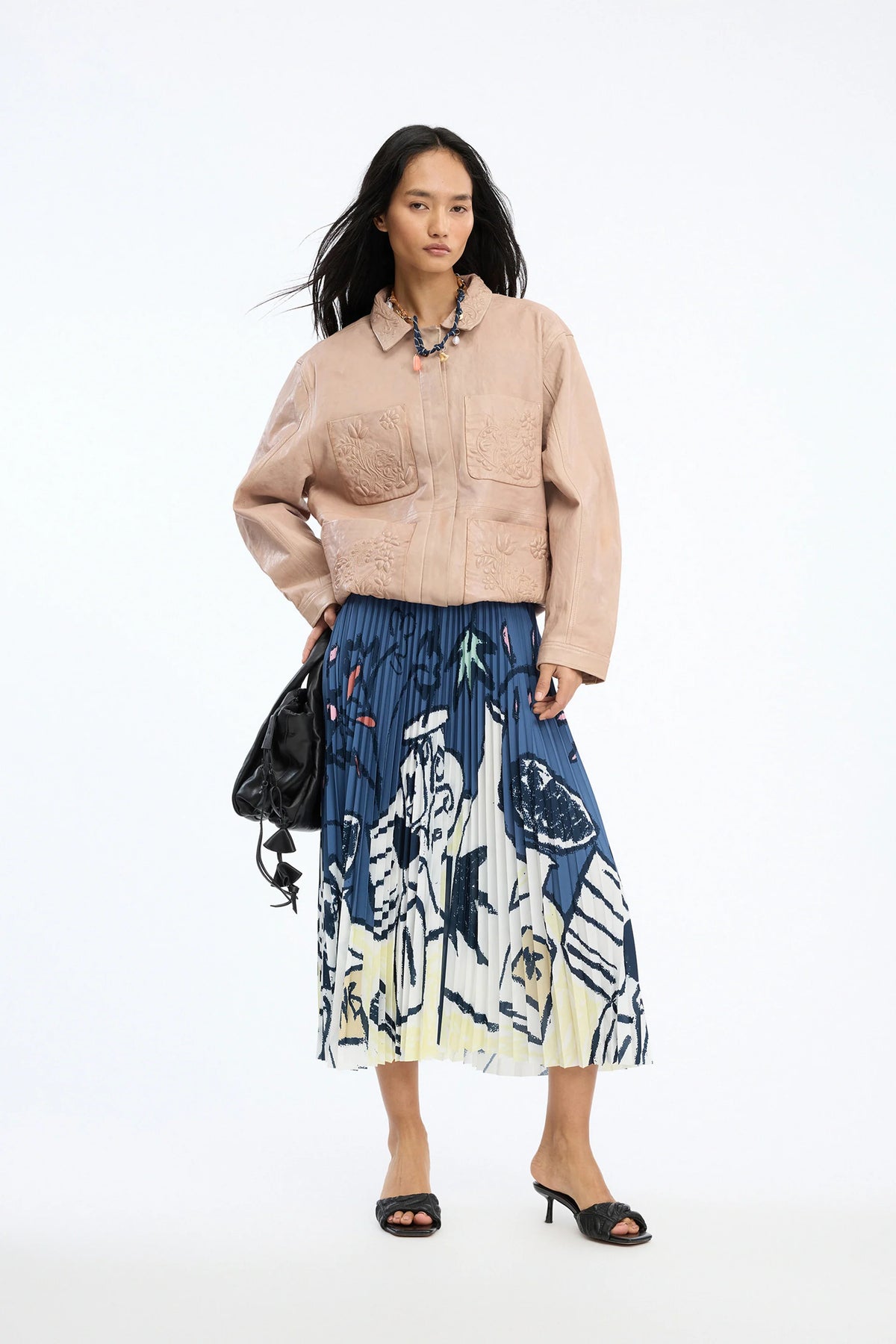Charming Skirt Print Blue