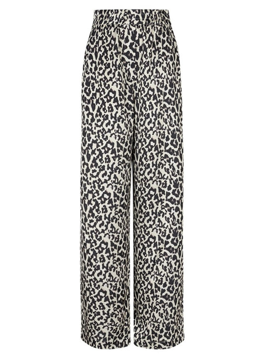 Teo Leopard Printed Wide Leg Pants