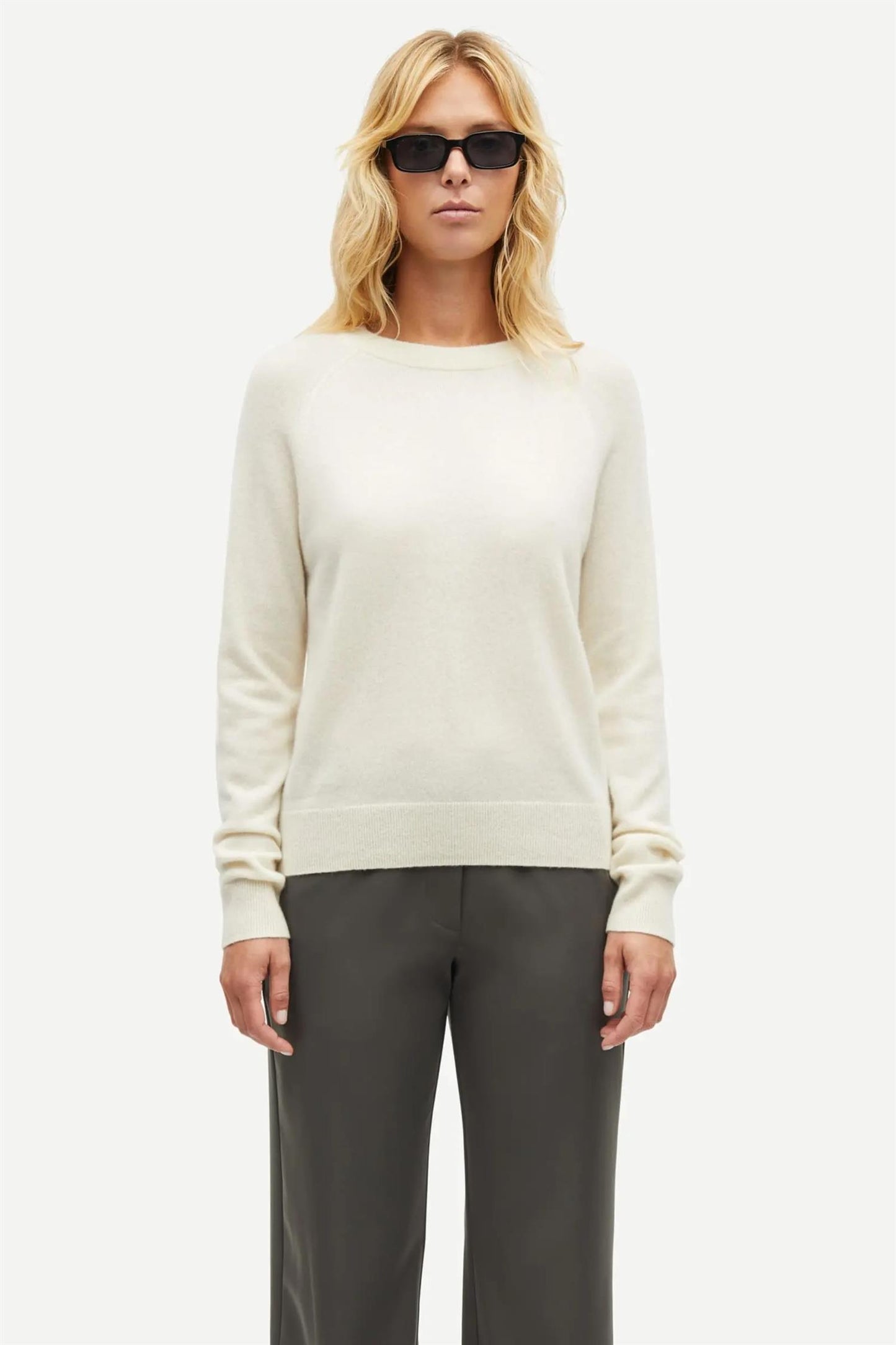 Boston Cashmere O-Neck Egret