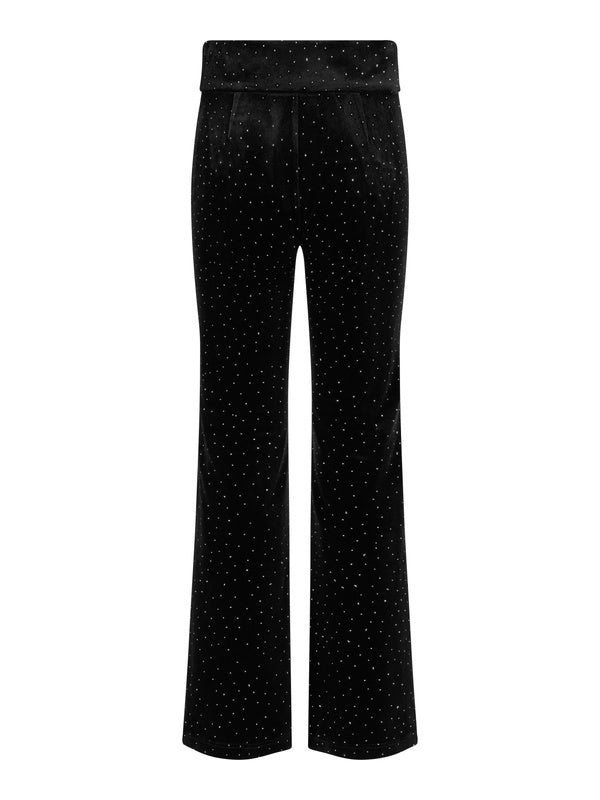 Madeleine Stud Velour Pant Black