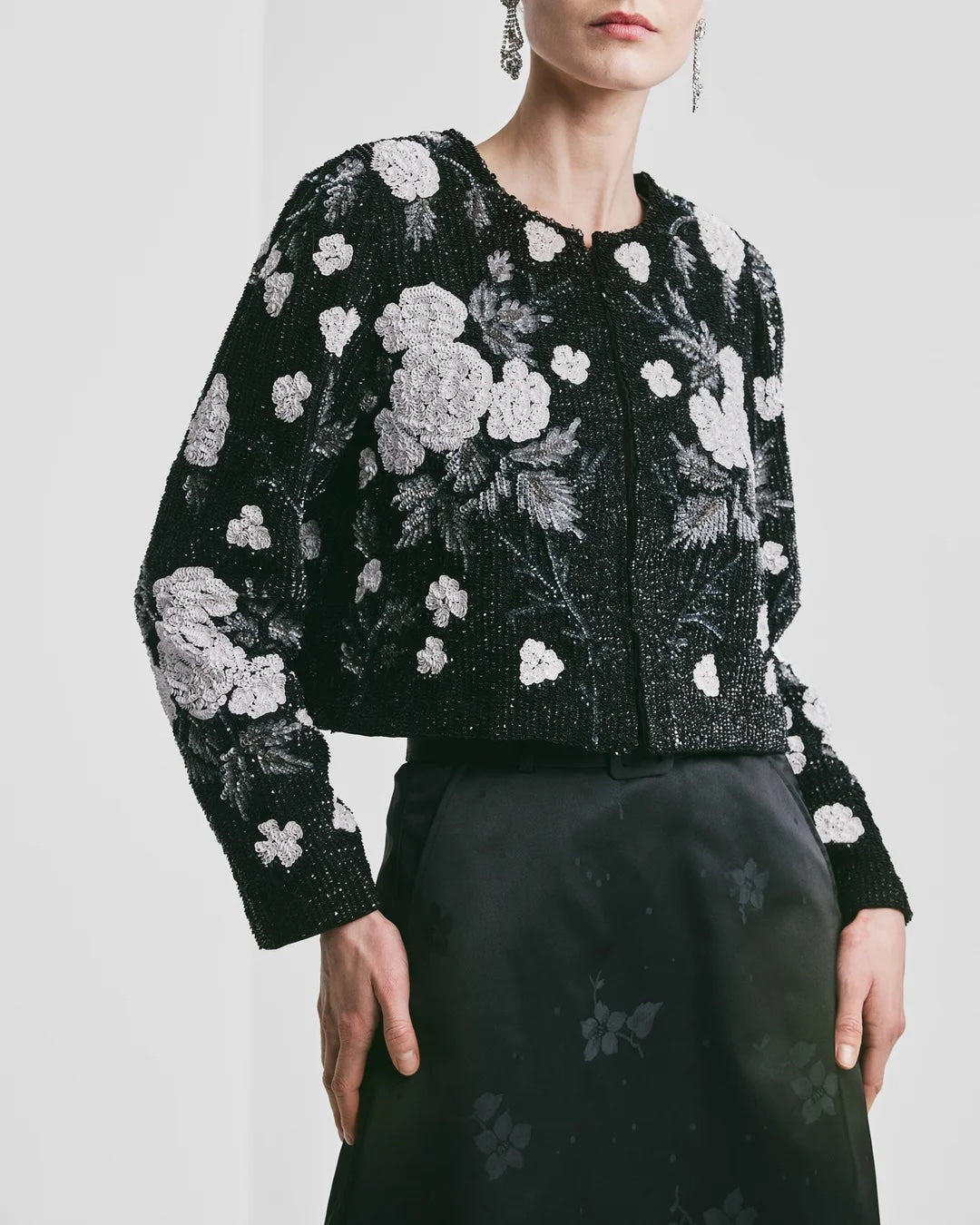 Beaded Cropped Jacket Glamour