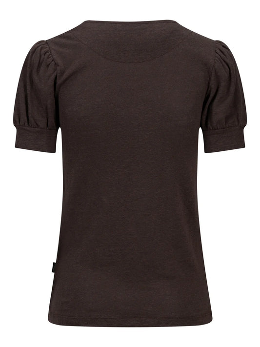Madeleine Linen Tee Dark Brown