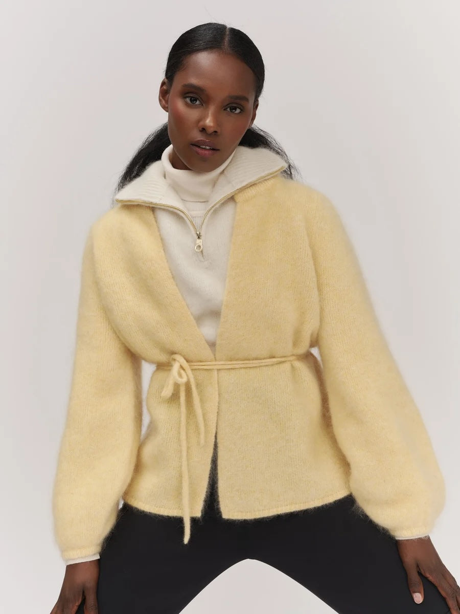 Fredrikke Chunky Cardigan Yellow