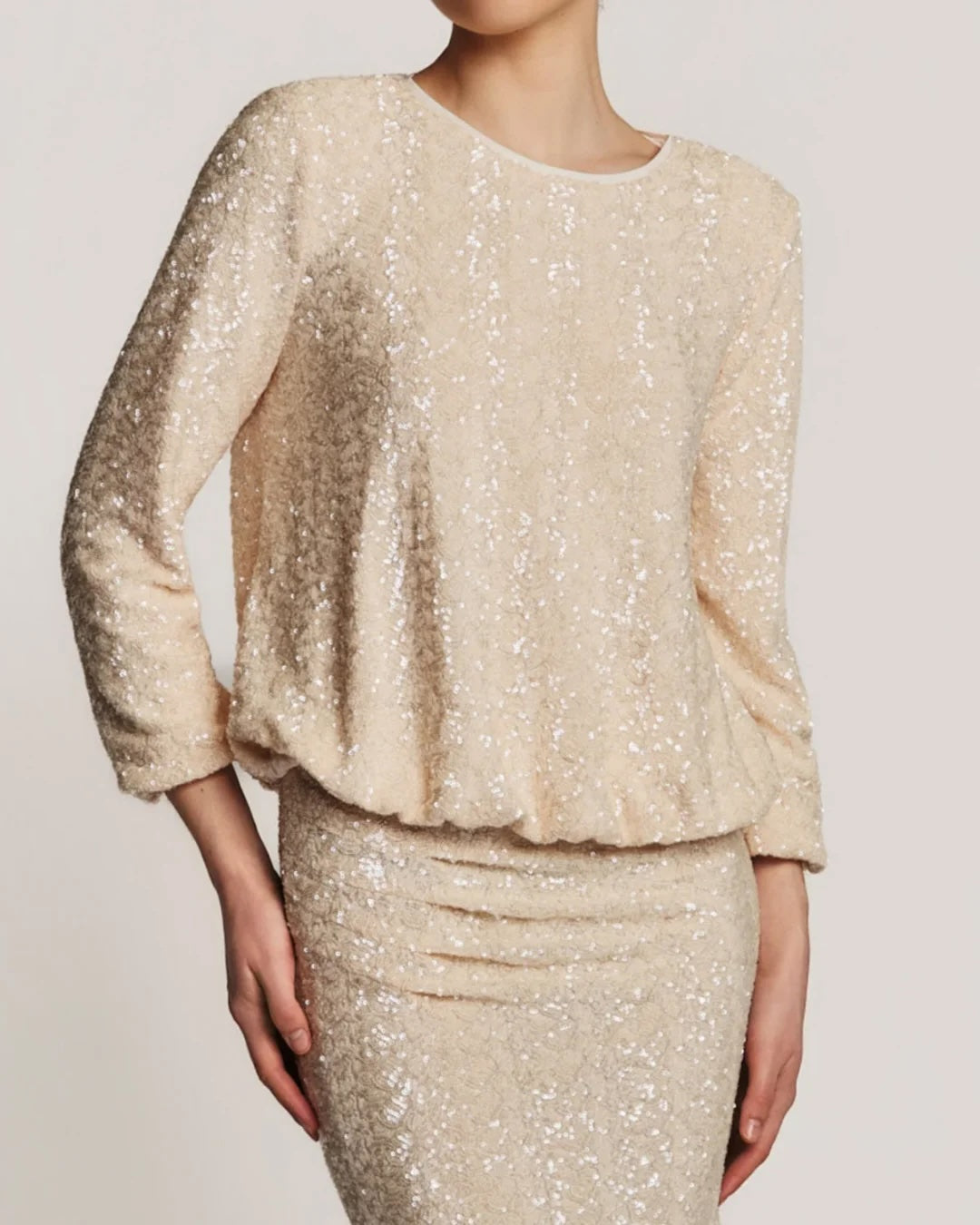 Beaded Blouse Champagne
