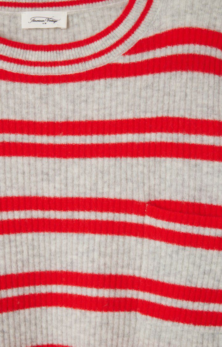 Raxow Sweater Heather Grey Strawberry Stripes