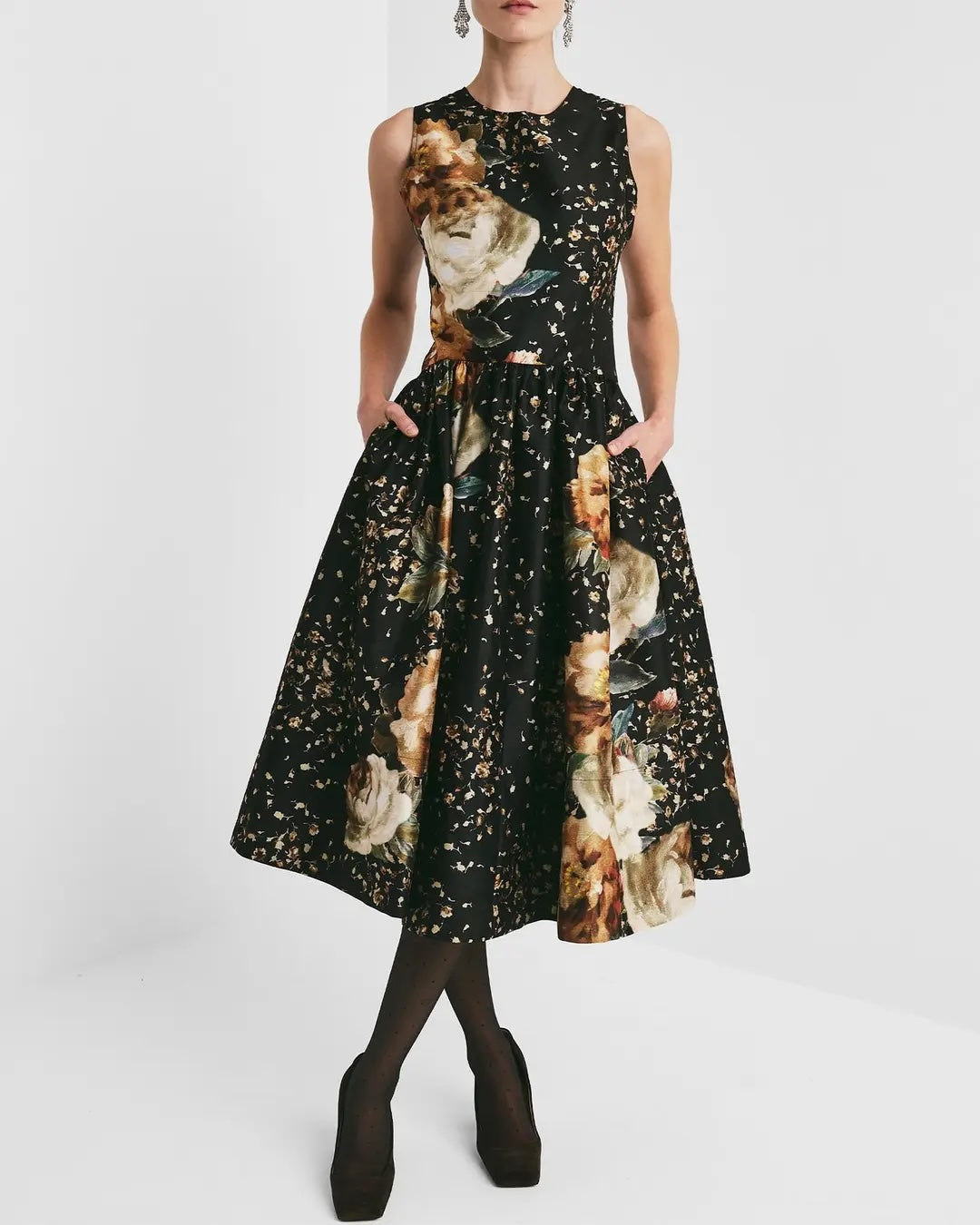 Taffeta Midi Dress