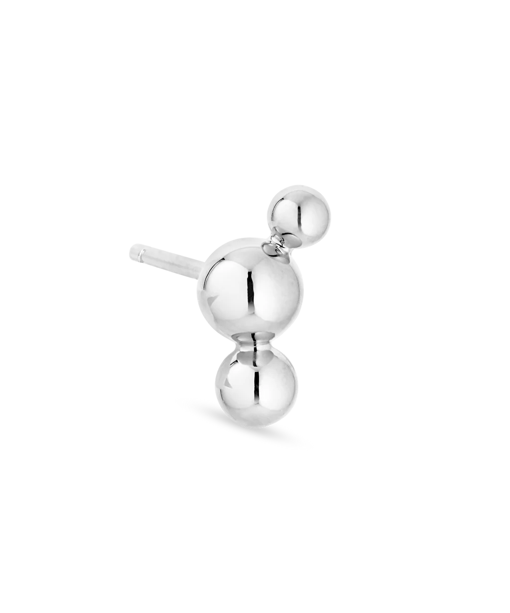 Atomic Three Ball Stud Silver