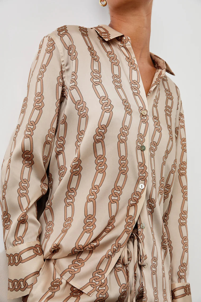 Ledger Blouse Ivory Gold Link