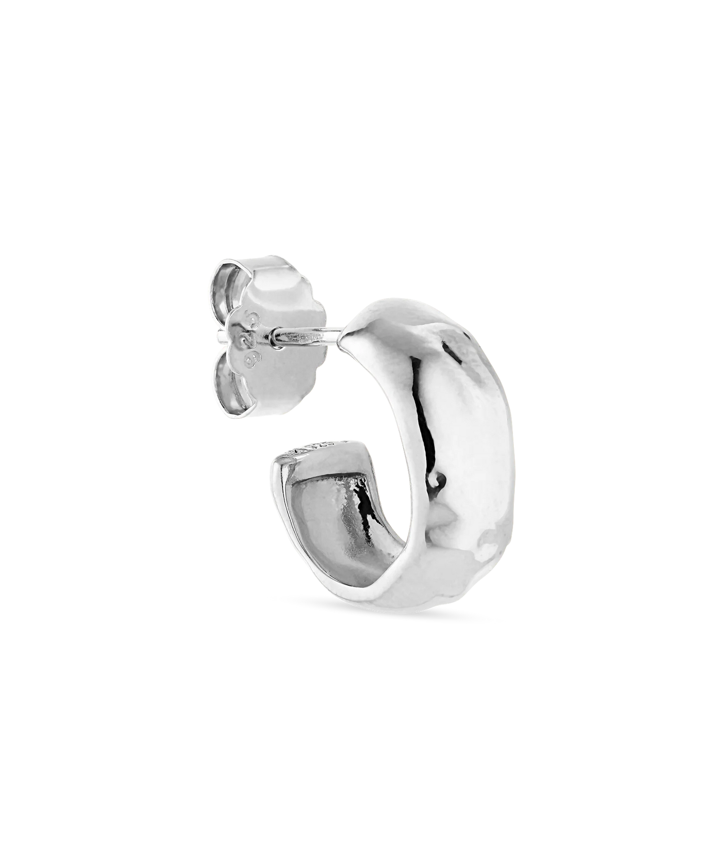 Bruised Heart Hoop Silver