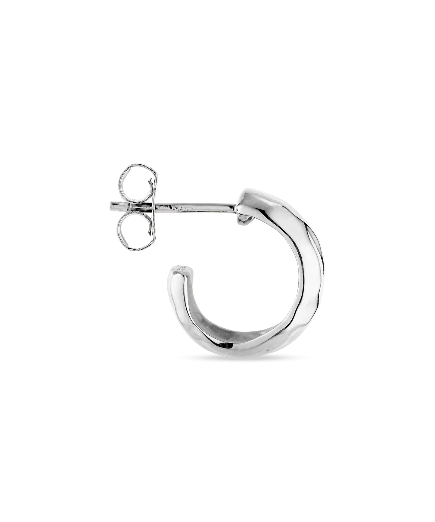 Bruised Heart Hoop Silver