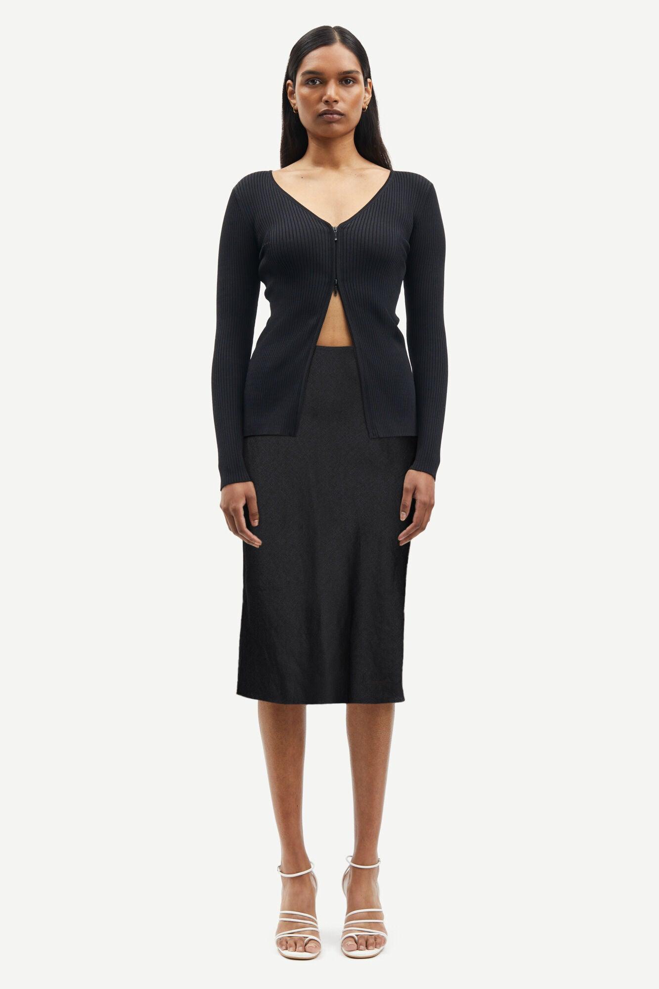 Saagneta Linen Skirt Black - No22 Damplassen