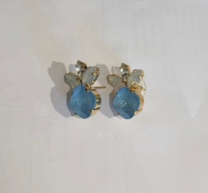 Pineapple Earrings Blue