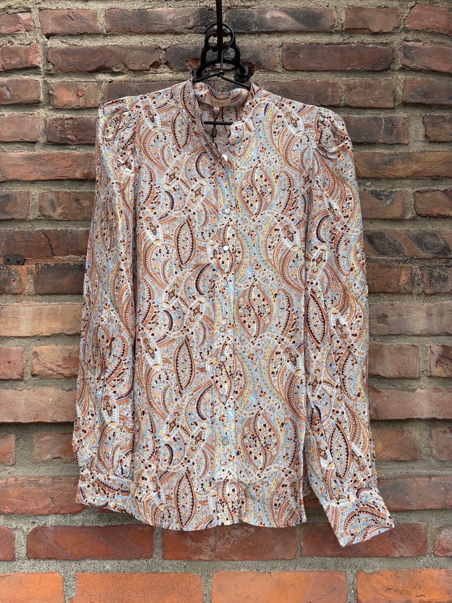 Striped Organza Blouse Delicate Paisley