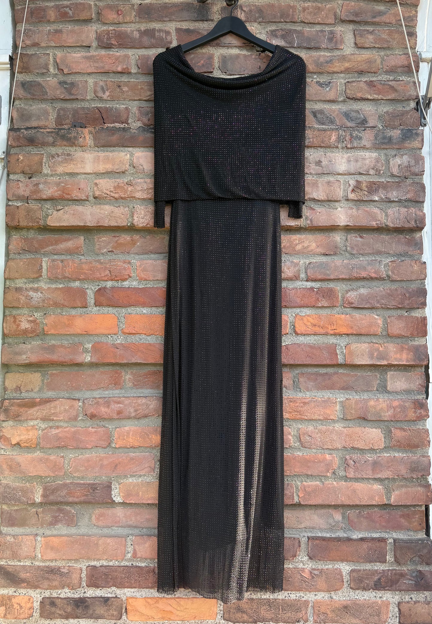 Edith Rhinestone Dress Black