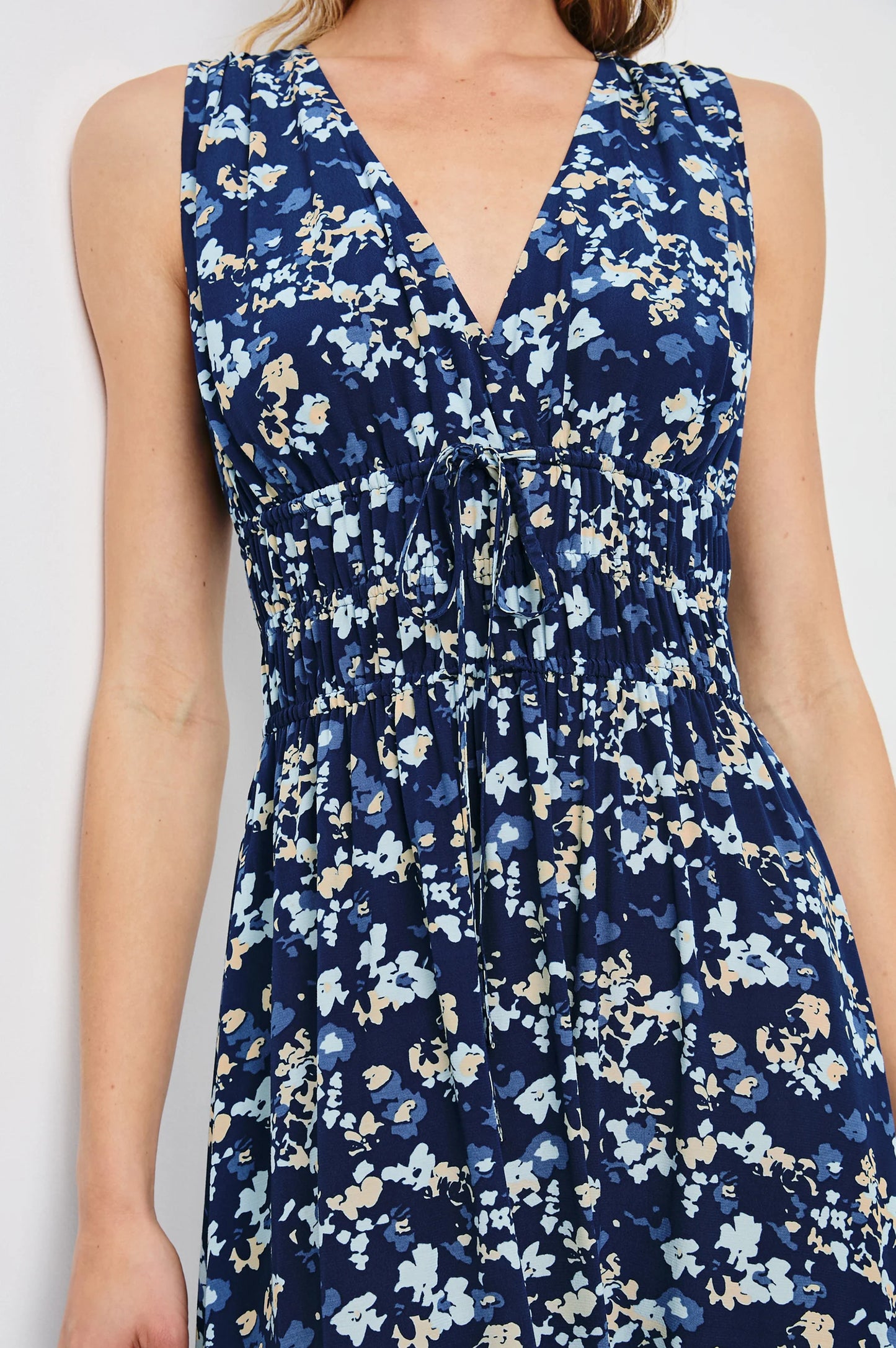 Lilith Dress Navy Flora