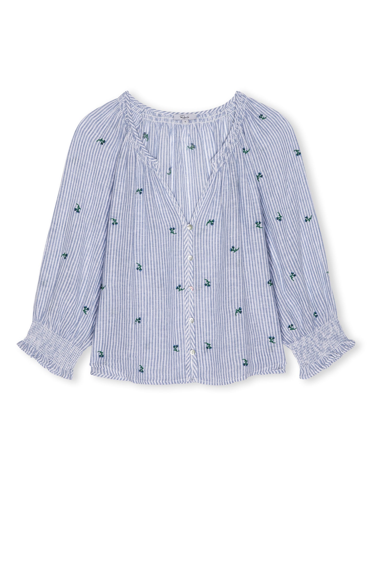 Mariah Shirt Bluebell Embroidered Stripe