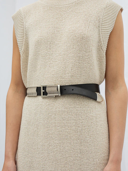 Rattle Belt Black Silver