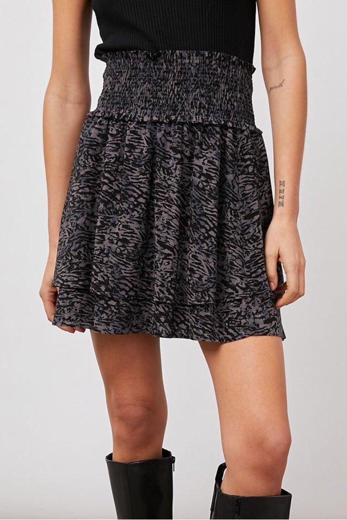 Addison Skirt Charcoal Abstract Animal - No22 Damplassen