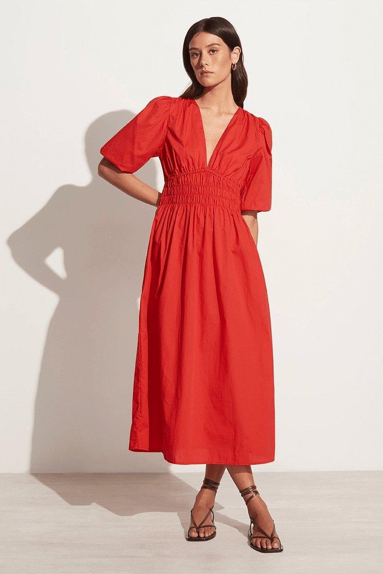 Agnata Midi Dress Cherry Tomato - No22 Damplassen
