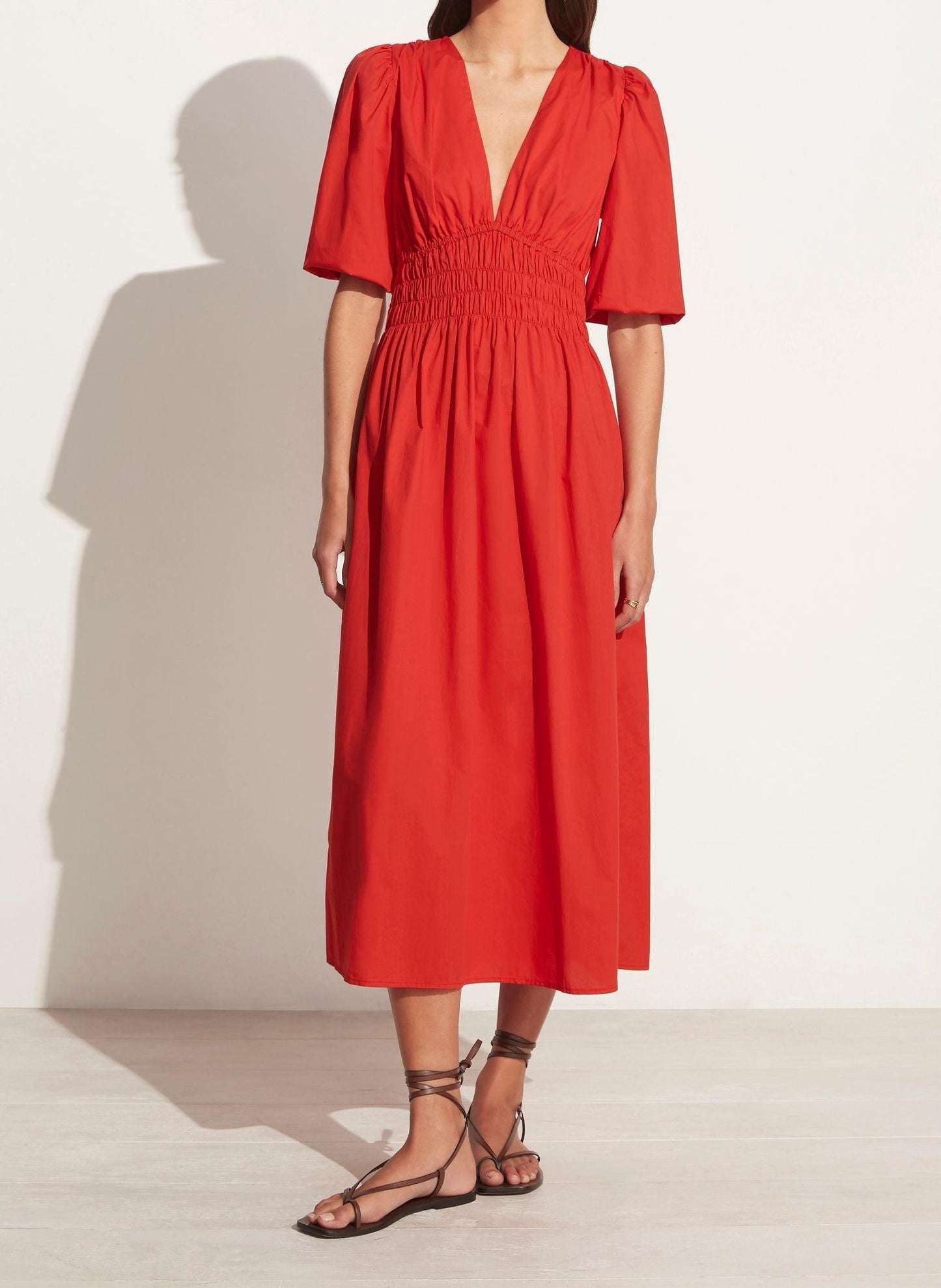 Agnata Midi Dress Cherry Tomato - No22 Damplassen